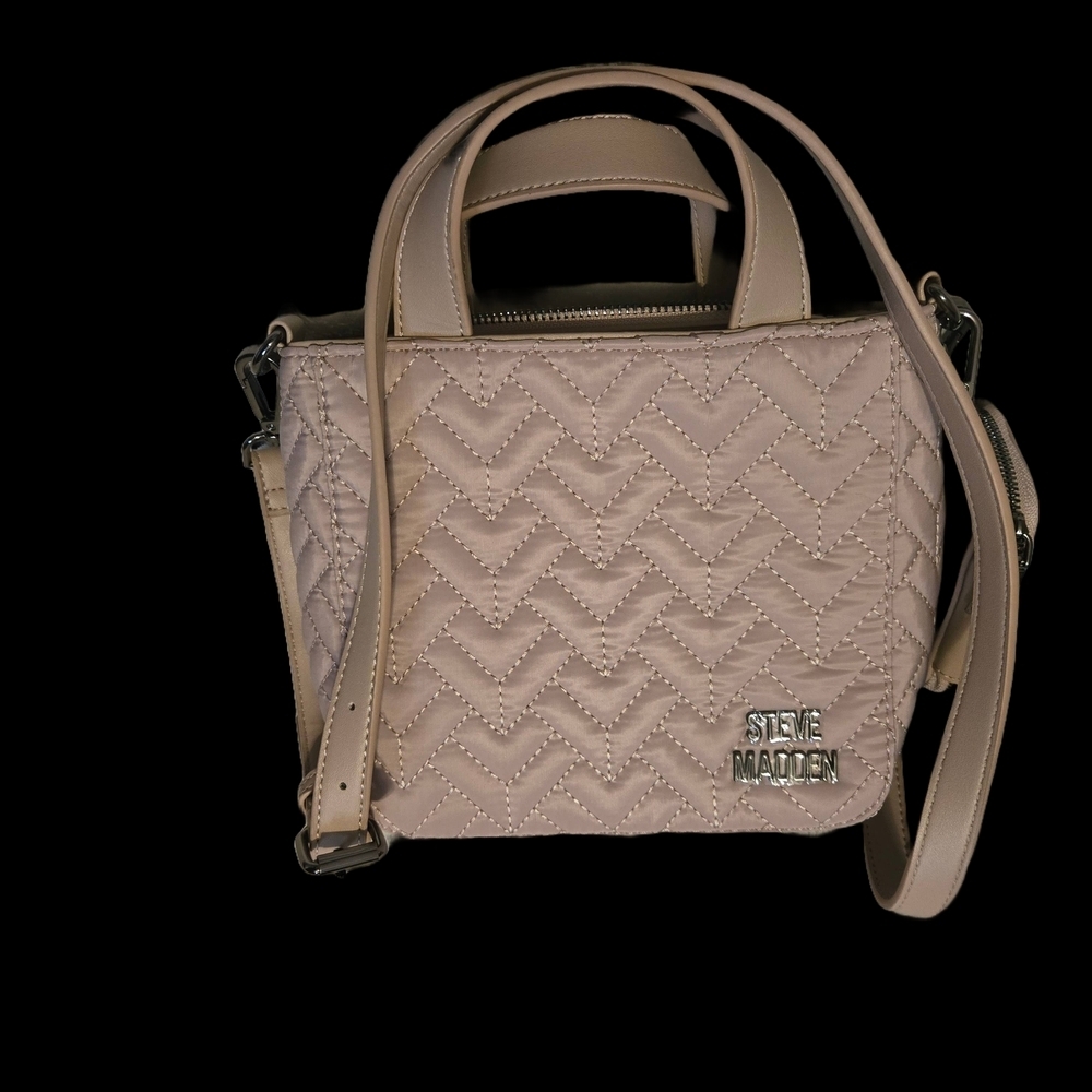 Steve Madden Quilted Beige Crossbody Bag